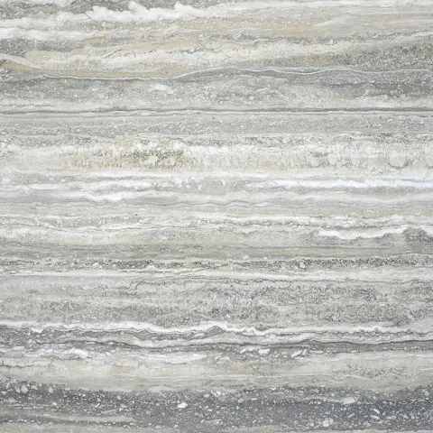 Travertine Silver (Takab) — изысканный травертин с холодной серо-серебристой палитрой и многослойной текстурой